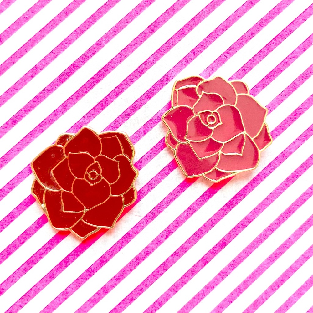 Valentine Rose 🌹 Enamel Lapel Pins